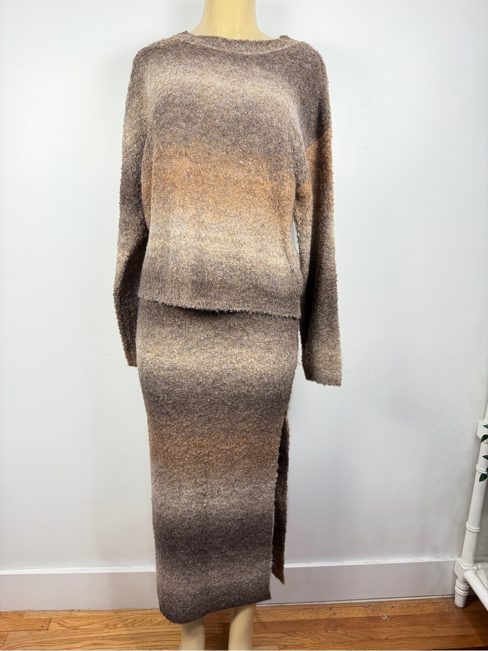 Vici 2-piece Sweater Set Skirt Sz S Brown Ombre Fall Outfit